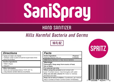 475 mL Label (Sanispray 16oz)